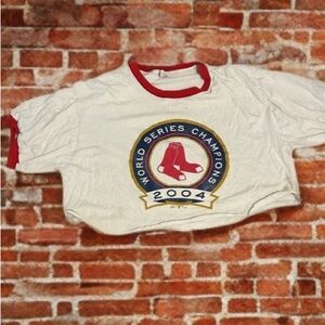 ⚾️Red and White Women's Crop Top Red Sox